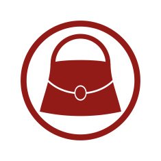 Woman bag vector icon