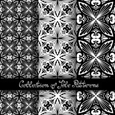 Set of 3 Seamless Vintage Patterns (Vector) N5