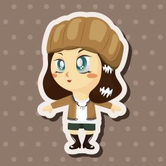 lady girl cartoon theme elements N179