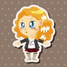 lady girl cartoon theme elements N182