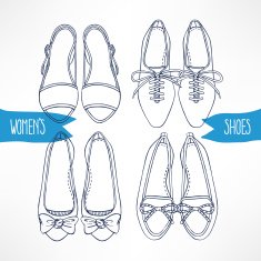 Set with sketch shoes