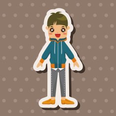 boy man cartoon theme elements N169