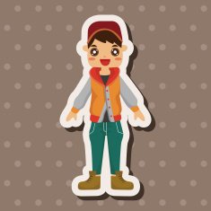 boy man cartoon theme elements N170