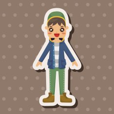 boy man cartoon theme elements N173