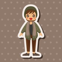 boy man cartoon theme elements N174