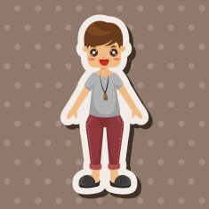 boy man cartoon theme elements N175