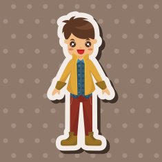 boy man cartoon theme elements N177