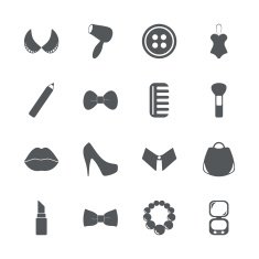 Flat concept set modern design fashion beauty jewelry N6
