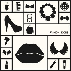 Flat concept set modern design fashion beauty jewelry N7