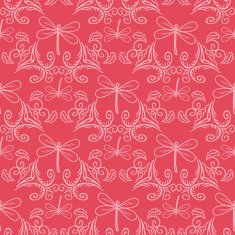 seamless pattern with ornament and dragonflies