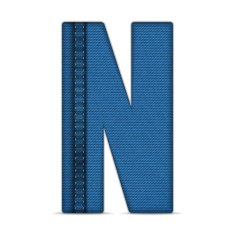Alphabet Blue Jeans Letter N13