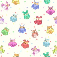 cute owl seamless pattern vector N2