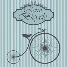 Retro bicycle on hipster background Vintage sign design
