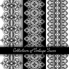 Set of 3 Seamless Vintage Patterns (Vector) N10