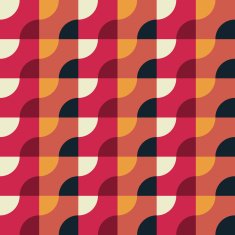 Retro Geometric Red Pattern Vector seamless background