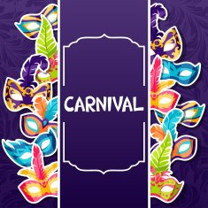 Celebration festive background with carnival masks stickers N3