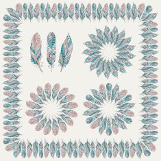 Set of Drawn Tribal Feathers