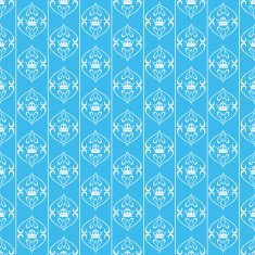 Seamless pattern Retro Blue N12