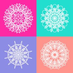 Ornament round set with mandala N3