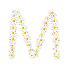 Flora Daisy Design Alphabet Vector Illustartion N12
