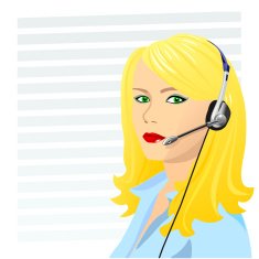 vector young beautiful girl telephone operator