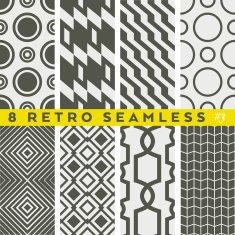 Set of retro geometric patterns Vintage srtyle