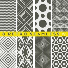 Set of retro geometric patterns Vintage srtyle N3
