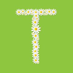 Flora Daisy Design Alphabet Vector Illustartion N31
