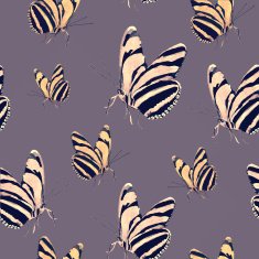 Seamless vintage style pattern with butterflies Hand drawn