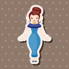 lady girl cartoon theme elements N183