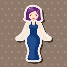 lady girl cartoon theme elements N184