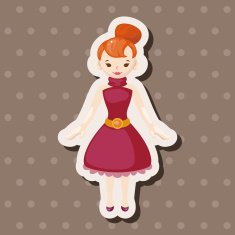 lady girl cartoon theme elements N186