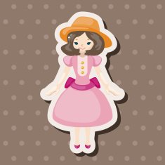 lady girl cartoon theme elements N187