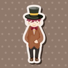 boy man cartoon theme elements N184