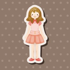 lady girl cartoon theme elements N192
