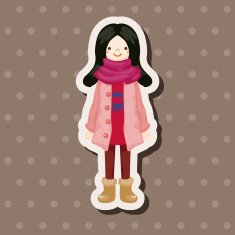 lady girl cartoon theme elements N193