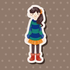 lady girl cartoon theme elements N194
