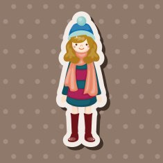 lady girl cartoon theme elements N195