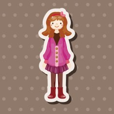 lady girl cartoon theme elements N196
