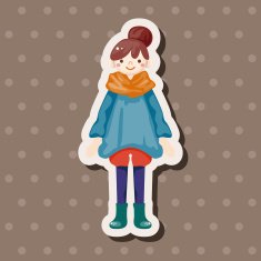 lady girl cartoon theme elements N197