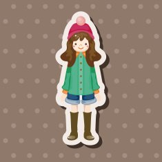 lady girl cartoon theme elements N199
