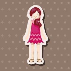 lady girl cartoon theme elements N200