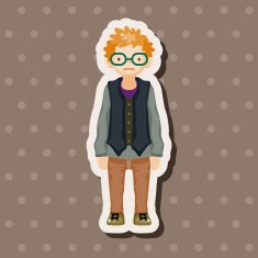 boy man cartoon theme elements N189