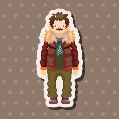 boy man cartoon theme elements N190