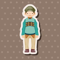 boy man cartoon theme elements N192