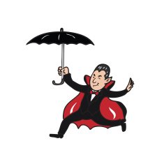 Vampire holding umbrella