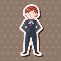 boy man cartoon theme elements N195