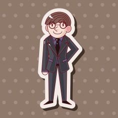 boy man cartoon theme elements N196