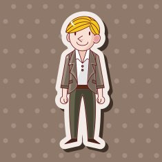 boy man cartoon theme elements N198