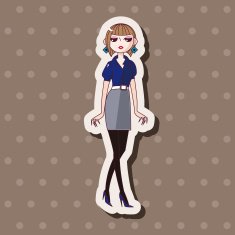 lady girl cartoon theme elements N201